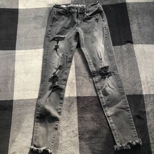 American Eagle low rise ripped skinny jeans